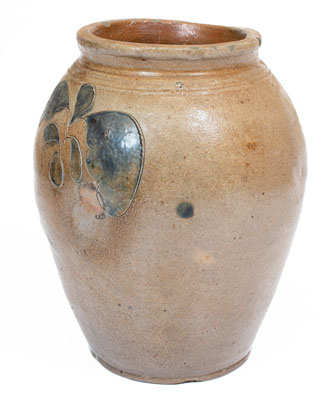 Extremely Rare J. REMMEY / NEW-YORK Stoneware Jar w/ Incised and Impressed Foliate Decorations