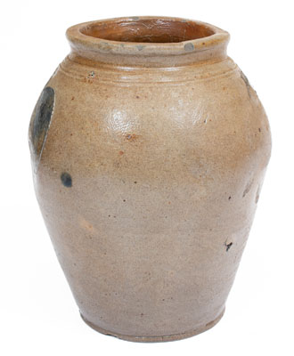 Extremely Rare J. REMMEY / NEW-YORK Stoneware Jar w/ Incised and Impressed Foliate Decorations