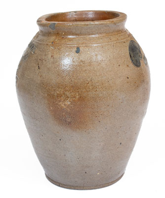 Extremely Rare J. REMMEY / NEW-YORK Stoneware Jar w/ Incised and Impressed Foliate Decorations