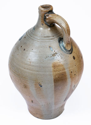 Exceptional Large-Sized BOSTON Stoneware Jug w/ Impressed Double-Fish Decoration, late 18th century