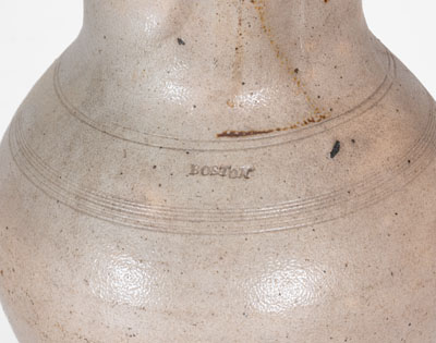 Rare BOSTON Stoneware Pitcher, late 18th or early 19th century