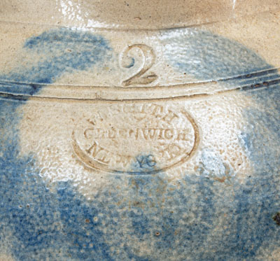 Rare W. SMITH / GREENWICH / NEW-YORK Stoneware Pitcher, circa 1840