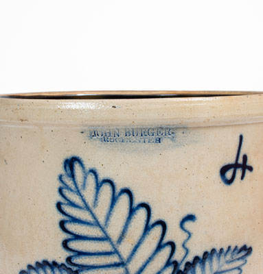 Four-Gallon JOHN BURGER / ROCHESTER, New York Stoneware Crock, circa 1860