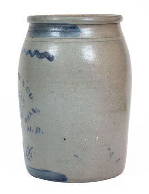 Two-Gallon Baltimore, MD Stoneware Advertising Jar, Greensboro, PA origin