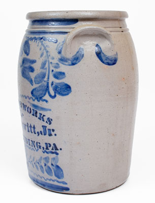 Fine EXCELSIOR WORKS / Isaac Hewitt, Jr. / RICES LANDING, PA Stoneware Jar