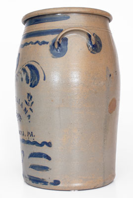 Fine Twelve-Gallon R.T. WILLIAMS / NEW GENEVA, PA Cobalt-Decorated Stoneware Jar