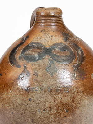 CORLEARS HOOK Stoneware Jug by African-American Potter Thomas W. Commeraw, New York City