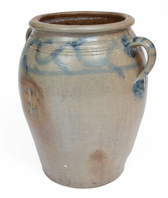 Vertical-Handed Stoneware Jar attrib. Craven Family, Moore or Randolph County, NC, mid 19th century