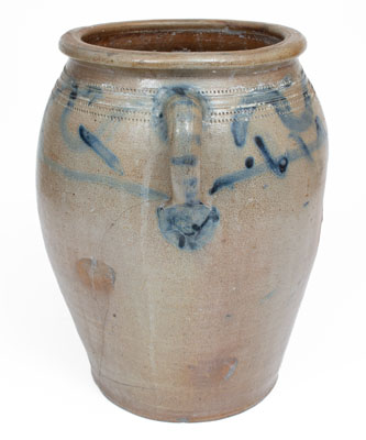 Vertical-Handed Stoneware Jar attrib. Craven Family, Moore or Randolph County, NC, mid 19th century