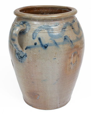 Vertical-Handed Stoneware Jar attrib. Craven Family, Moore or Randolph County, NC, mid 19th century