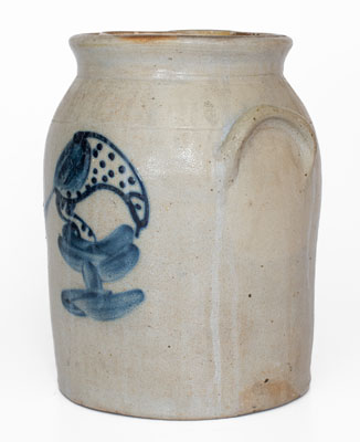 Stoneware Jar w/ Cobalt Bird Decoration, Northeastern U.S. origin, mid 19th century