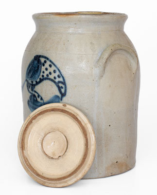 Stoneware Jar w/ Cobalt Bird Decoration, Northeastern U.S. origin, mid 19th century