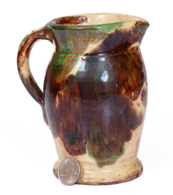 Shenandoah Pottery Multi-Glazed Redware Cream Pitcher, J. Eberly & Co. or S. Bell & Sons