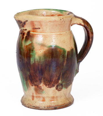 Shenandoah Pottery Multi-Glazed Redware Cream Pitcher, J. Eberly & Co. or S. Bell & Sons