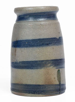 Western PA Stoneware Canning Jar w/ Cobalt Stripe Decoration