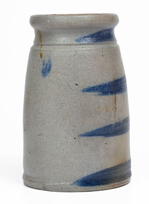 Western PA Stoneware Canning Jar w/ Cobalt Stripe Decoration