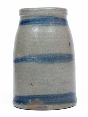 Western PA Stoneware Striped Canning Jar, circa 1880