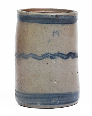 Western Pennsylvania Stoneware Canning Jar w/ Cobalt Stripe Decoration