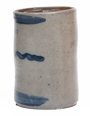 Western Pennsylvania Stoneware Canning Jar w/ Cobalt Stripe Decoration