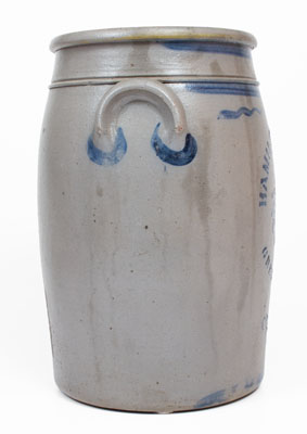 Six-Gallon HAMILTON & JONES / GREENSBORO, PA Cobalt-Decorated Stoneware Jar