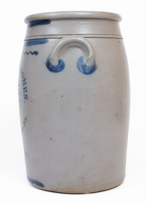 Six-Gallon HAMILTON & JONES / GREENSBORO, PA Cobalt-Decorated Stoneware Jar