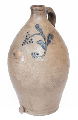 Connecticut Stoneware Jug w/ Impressed and Incised Grapes Decoration, early 19th century