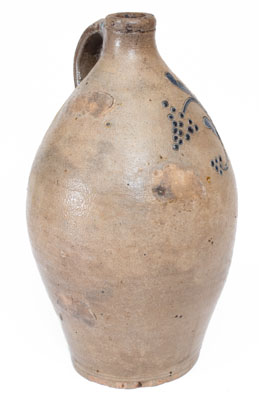 Connecticut Stoneware Jug w/ Impressed and Incised Grapes Decoration, early 19th century