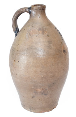 Connecticut Stoneware Jug w/ Impressed and Incised Grapes Decoration, early 19th century