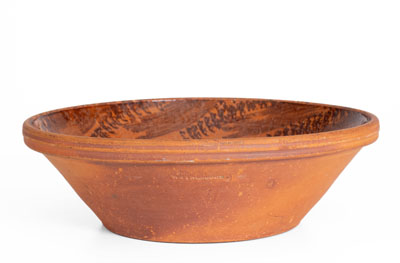 JOHN BELL / WAYNESBORO, PA Manganese-Decorated Redware Bowl