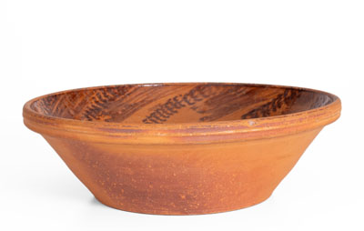 JOHN BELL / WAYNESBORO, PA Manganese-Decorated Redware Bowl