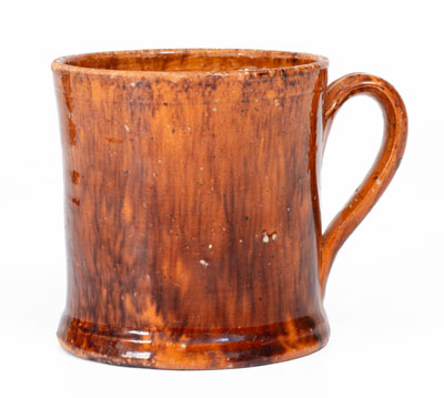 Glazed JOHN BELL / WAYNESBORO Redware Mug, c1850-80