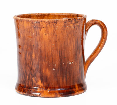 Glazed JOHN BELL / WAYNESBORO Redware Mug, c1850-80