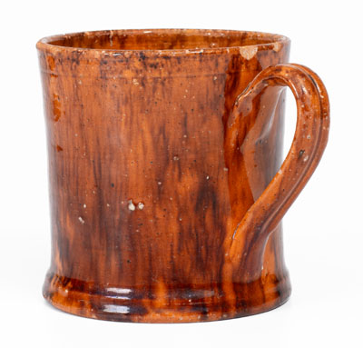 Glazed JOHN BELL / WAYNESBORO Redware Mug, c1850-80