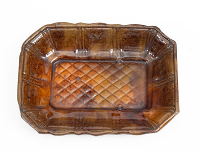 Rare Molded Redware Tray or Soap Dish, attrib. Jacob Heart, Chambersburg, PA, circa 1840