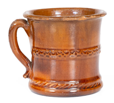 Glazed Redware Mug, attrib. Jacob Heart, Chambersburg, Pennsylvania