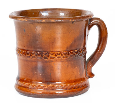 Glazed Redware Mug, attrib. Jacob Heart, Chambersburg, Pennsylvania