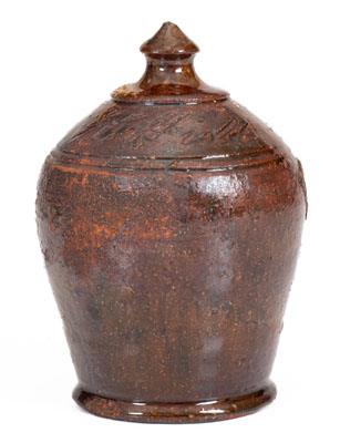 Glazed Redware Presentation Bank, Inscribed 