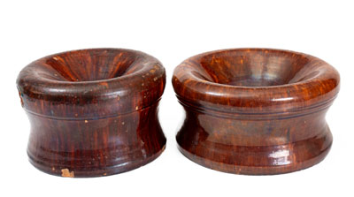 Two Glazed Redware Spittoons, Stamped JOHN W. BELL / Waynesboro, Pa., c1880