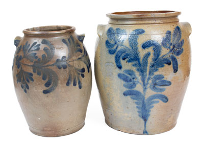 Two Cobalt-Decorated Alexandria, Virginia Stoneware Jars