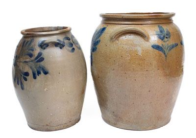 Two Cobalt-Decorated Alexandria, Virginia Stoneware Jars