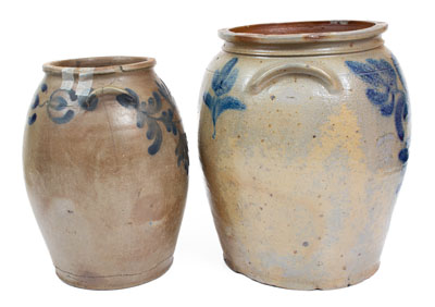 Two Cobalt-Decorated Alexandria, Virginia Stoneware Jars