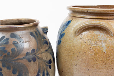 Two Cobalt-Decorated Alexandria, Virginia Stoneware Jars