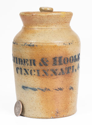 Unusual SNIDER & HOOLE / CINCINNATI, Ohio Stoneware Jar