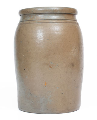 JAS. HAMILTON & CO. / GREENSBORO, PA Stoneware Jar w/ Stenciled Shield Motif