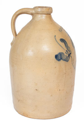 Scarce D.D. & I.N. WELLS / WHATELY, MASS Stoneware Jug, circa 1849-57