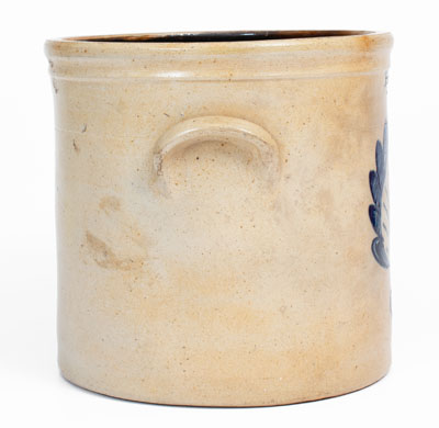 Three-Gallon N. CLARK & Co / ROCHESTER, N.Y Stoneware Crock w/ Foliate Decoration