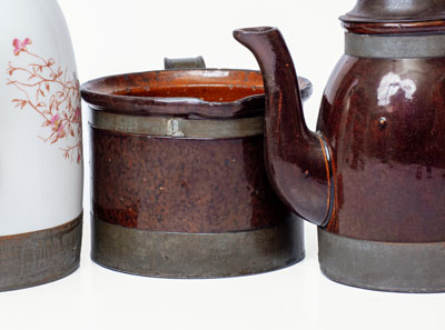 Four Ceramic Vessels, Most Stamped by F. SCHIFFERLE, ST. LOUIS, MO, c1876