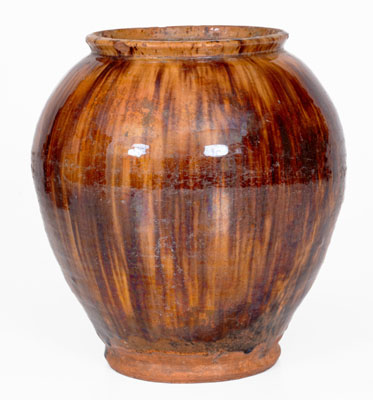 Glazed Bristol County, Massachusetts Redware Jar, late 18th or early 19th century