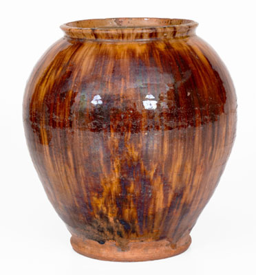 Glazed Bristol County, Massachusetts Redware Jar, late 18th or early 19th century