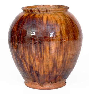 Glazed Bristol County, Massachusetts Redware Jar, late 18th or early 19th century